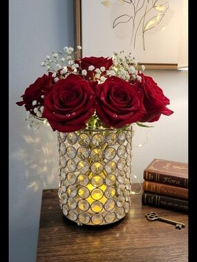 Home Essentials Silver Crystal-Style Candle Holder
